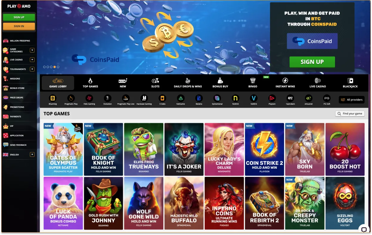 PlayAmo Najboljše Spletno Igralnico